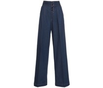 HOCHTAILLIERTE JEANS MIT WEITEM BEIN „FELISIA“