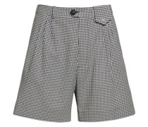 Houndstooth cotton shorts