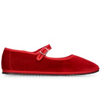 10MM HOHE MARY JANE-LOAFER AUS SAMT