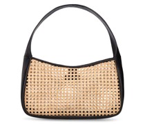 Rattan basket shoulder bag