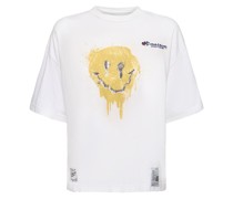 T-Shirt aus Baumwolle mit Smileydruck