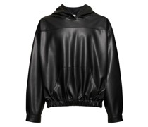 Aston hooded faux leather jacket
