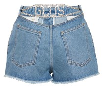 GCDS bling cotton denim shorts