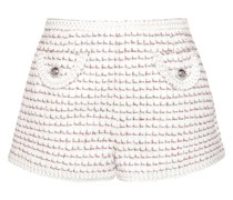 Tweed lurex mini shorts w/ trim
