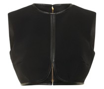 Crop-Top mit Leder