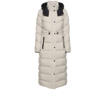 Water resistant nylon down long parka