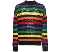PULLOVER AUS BAUMWOLLNETZSTRICK MIT STREIFEN