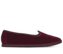 10mm hohe Loafer aus Samt „Bordeaux“