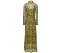 Zesty maxi tech turtleneck dress