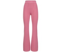 Gerippte Strickhose aus Viskosemischung