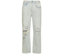 Jeans mit Druck und Rissen „Skate“