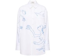 OVERSIZED HEMD AUS BAUMWOLLPOPELINE MIT DRUCK