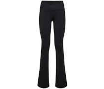 Heart-shape stretch tech flared leggings