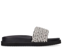 20mm hohe Sandalen aus Seil mit Kristallen „Haven“
