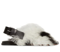 10mm Sandalen aus Shearling und Leder „Square“