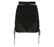 Minirock aus Viskosestrick mit tiefer Taille