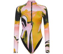 Springsuit printed onepiece swimsuit