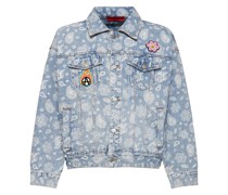 BLAZER AUS BAUMWOLLDENIM MIT DRUCK