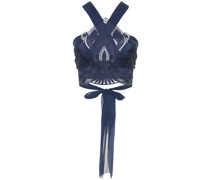 Besticktes Crop-Top aus Chiffon