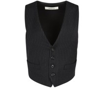 Pinstriped wool blend vest