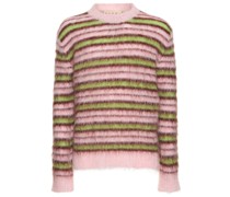 Gestreifter Stricksweater aus Mohairmischung