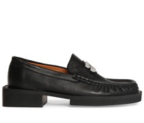 35mm hohe Loafer aus Leder mit Logo