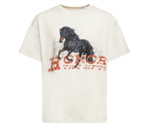 T-SHIRT AUS BAUMWOLLJERSEY MIT PFERDEDRUCK