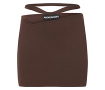 Stretch viscose knit mini skirt