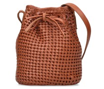 BEUTELTASCHE AUS HANDGEWEBTEM LEDER „ISABELLE“