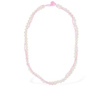 Halskette mit Perlen „Pink“