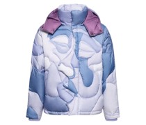 Daunenjacke mit Kapuze und „Kissing Wave“-Druck