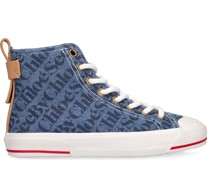 20mm hohe Sneakers aus Denim „Aryana“