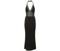 Ärmelloses, langes Kleid mit Spitze „Linda“