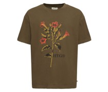 Flower print cotton jersey t-shirt