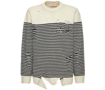 Strickpullover aus Wolle und recyceltem Polyester