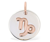 9kt Steinbock-Anhänger aus Rotgold und Silber