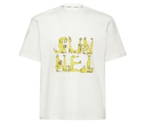 T-SHIRT AUS BAUMWOLLJERSEY MIT LOGODRUCK