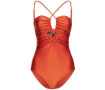Lace-up one piece swimsuit