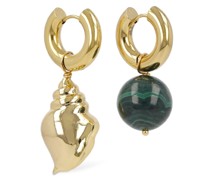 Asymmetrische Ohrringe „Pearl & Shell“