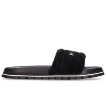 Terry faux shearling sandals