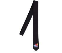 Trippy Summer print wool blend tie