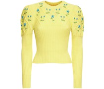 Oma knitted cotton embroidered sweater