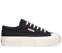 40mm flache, gestreifte Plateau-Sneakers