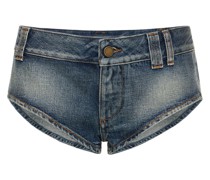 MINISHORTS AUS BAUMWOLLDENIM MIT KRISTALLEN