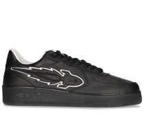 LEDERSNEAKERS MIT SEITENLOGO