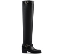 45mm hohe Overkneestiefel aus Leder „America“