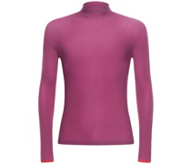 T-Shirt aus Stretch-Nylon mit hohem Kragen