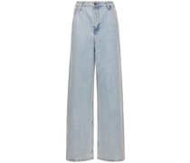 Jeans aus Baumwolldenim mit weitem Bein