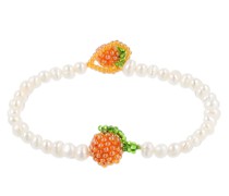 Perlenarmband mit glänzender Orange