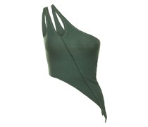 Asymmetric one shoulder jersey tank top